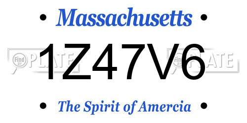 1Z47V6 Massachusetts License Plate