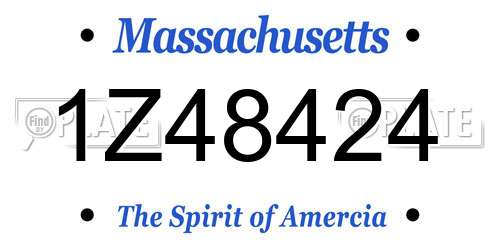 1Z48424 Massachusetts License Plate