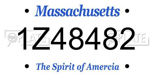 1Z48482 Massachusetts License Plate