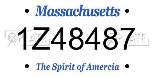 1Z48487 Massachusetts License Plate
