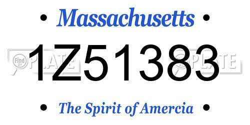 1Z51383 Massachusetts License Plate