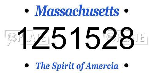 1Z51528 Massachusetts License Plate