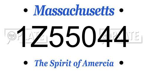 1Z55044 Massachusetts License Plate