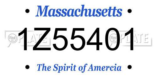 1Z55401 Massachusetts License Plate