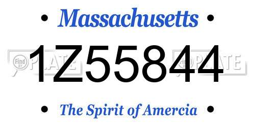 1Z55844 Massachusetts License Plate