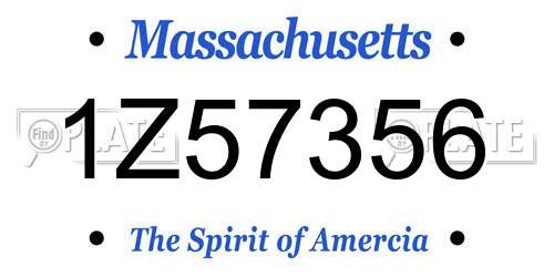 1Z57356 Massachusetts License Plate