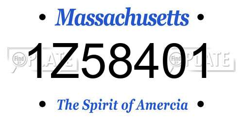 1Z58401 Massachusetts License Plate