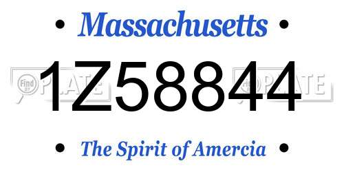 1Z58844 Massachusetts License Plate