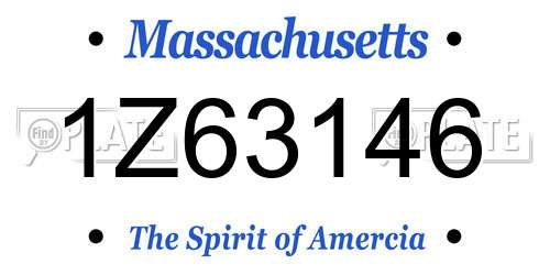 1Z63146 Massachusetts License Plate