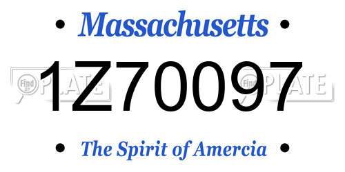 1Z70097 Massachusetts License Plate