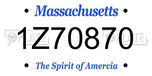 1Z70870 Massachusetts License Plate