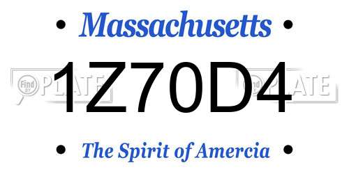 1Z70D4 Massachusetts License Plate