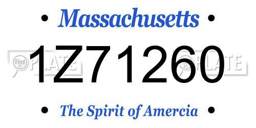 1Z71260 Massachusetts License Plate