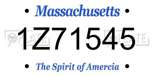 1Z71545 Massachusetts License Plate
