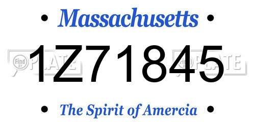 1Z71845 Massachusetts License Plate