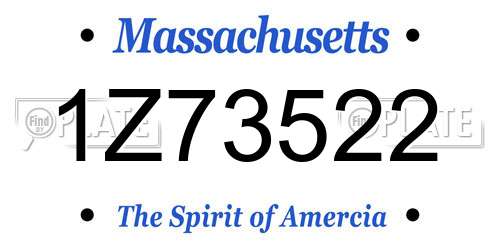 1Z73522 Massachusetts License Plate
