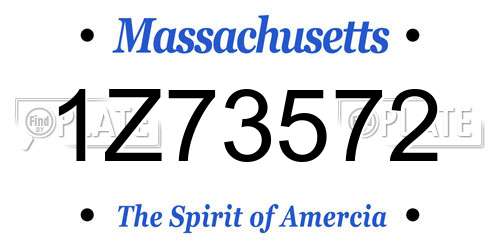 1Z73572 Massachusetts License Plate