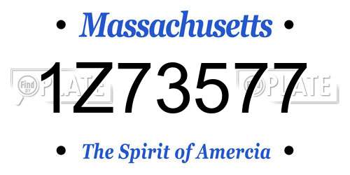 1Z73577 Massachusetts License Plate