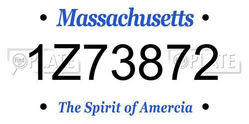 1Z73872 Massachusetts License Plate