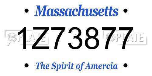 1Z73877 Massachusetts License Plate