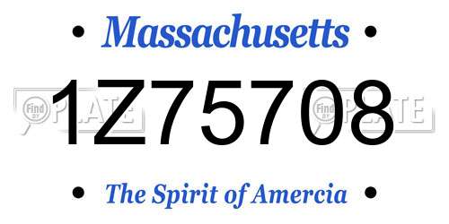 1Z75708 Massachusetts License Plate