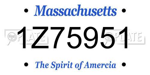 1Z75951 Massachusetts License Plate