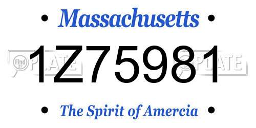 1Z75981 Massachusetts License Plate