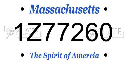 1Z77260 Massachusetts License Plate