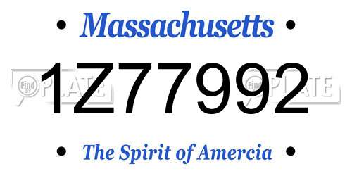 1Z77992 Massachusetts License Plate