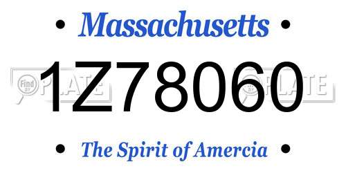 1Z78060 Massachusetts License Plate