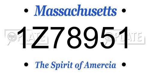 1Z78951 Massachusetts License Plate