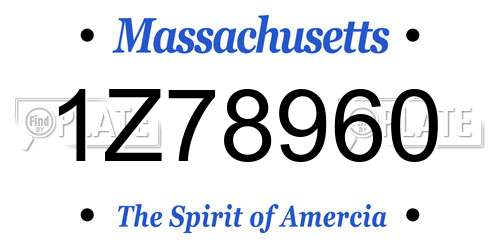 1Z78960 Massachusetts License Plate