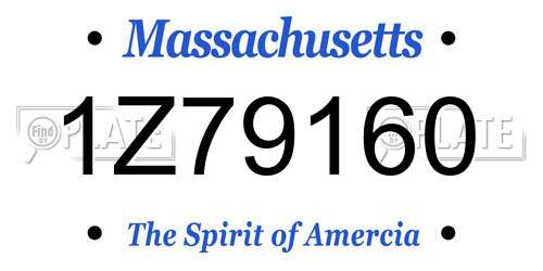 1Z79160 Massachusetts License Plate