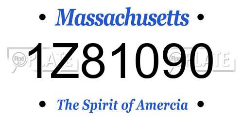 1Z81090 Massachusetts License Plate
