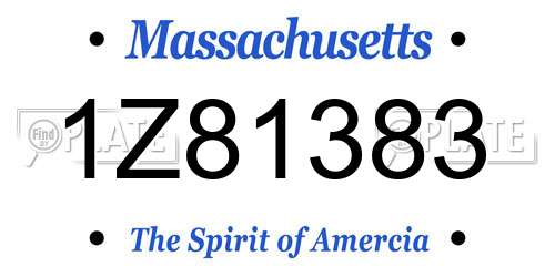 1Z81383 Massachusetts License Plate