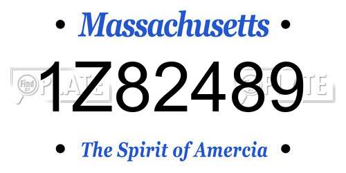 1Z82489 Massachusetts License Plate