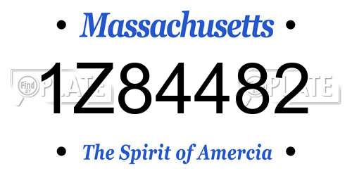 1Z84482 Massachusetts License Plate