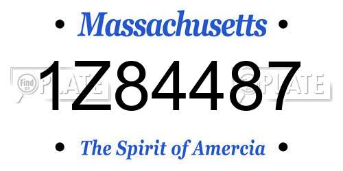 1Z84487 Massachusetts License Plate