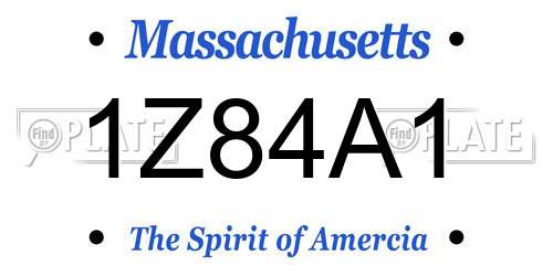 1Z84A1 Massachusetts License Plate