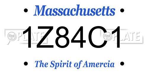 1Z84C1 Massachusetts License Plate