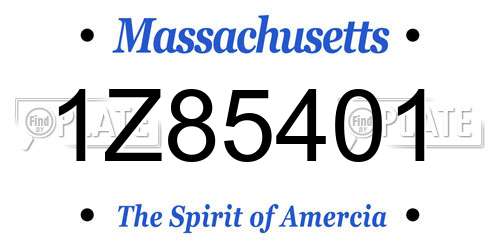 1Z85401 Massachusetts License Plate