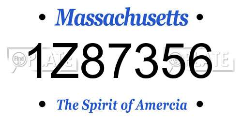 1Z87356 Massachusetts License Plate