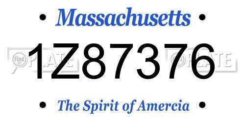 1Z87376 Massachusetts License Plate