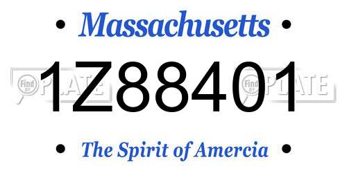 1Z88401 Massachusetts License Plate