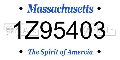 1Z95403 Massachusetts License Plate