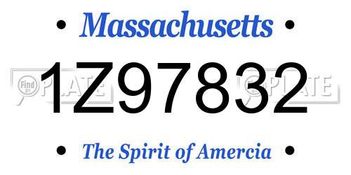 1Z97832 Massachusetts License Plate