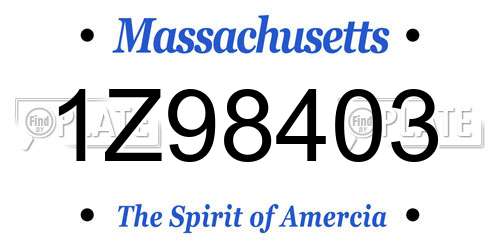 1Z98403 Massachusetts License Plate