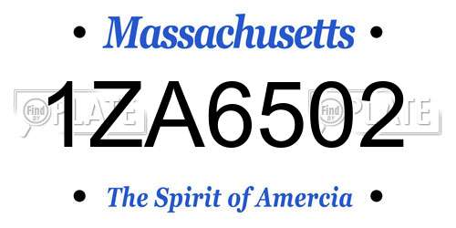 1ZA6502 Massachusetts License Plate