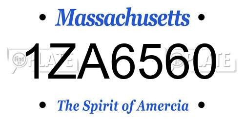 1ZA6560 Massachusetts License Plate