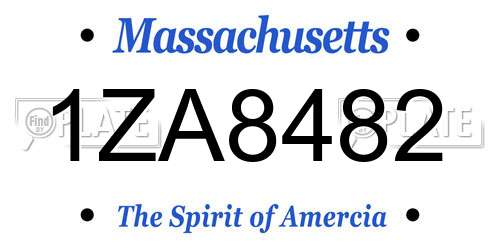 1ZA8482 Massachusetts License Plate